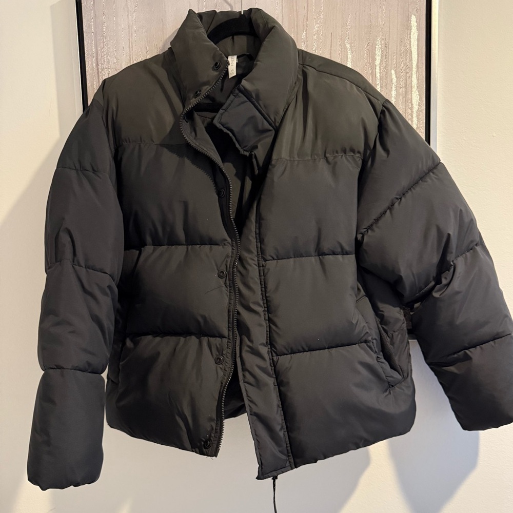 Fabletics Essential Puffer Black Reflective Sz Xs - image 5